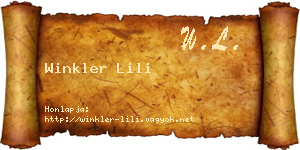 Winkler Lili névjegykártya
